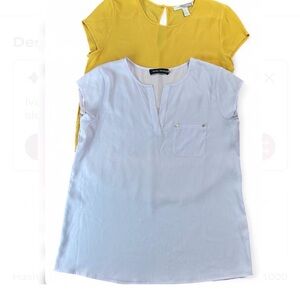 IVANKA T & FOREVER 21 Bundle of 2, Yellow and Lavender Tops M, Lightweight .